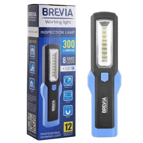 Фонарик инспекционный LED Інспекційна лампа 8SMD+1W LED 300lm, 3xAA Brevia BREVIA 11310 (фото 1)