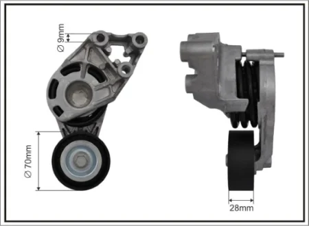 Натяжник паса поліклинового Skoda/VW/Audi 1.2 TDi, 1.4TDi CAFFARO 118087SP