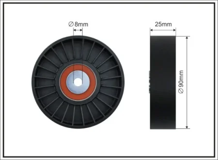 Ролик проміжний поліклинового ремня Volvo 850/C70 I/S70/V70 I 2.0/2.3/2.4 06.91-10.05 90x8x25 CAFFARO 1256