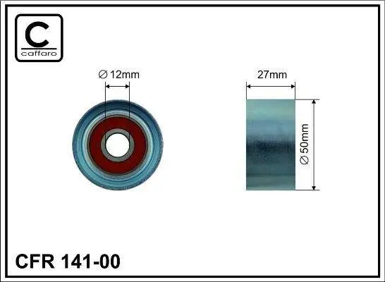 Ролик проміжний поліклинового ремня Toyota Corolla/FX 1.0-1.3 89-97 50x12x27 CAFFARO 14100 (фото 1)