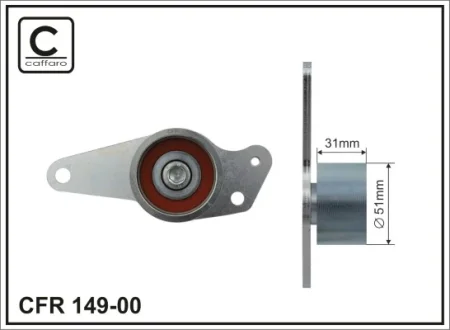 Ролик проміжний ремня ГРМ Mitsubishi Carisma, Opel Arena, Renault 11/19 I/19 II/21/Clio I, Volvo 340-360/440 K/460 L/480 E/S4 1.6-2.0 08.84-08.03 51x18x31 CAFFARO 14900