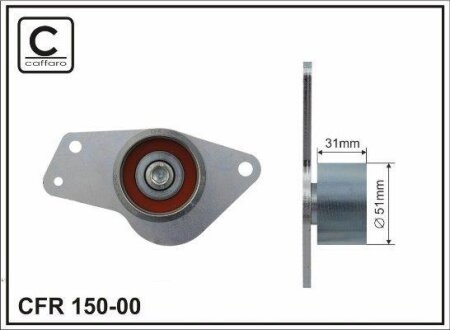 Ролик проміжний ремня ГРМ Dacia Solenza, Renault 19 I/II/Clio I/II/Kangoo/Megane I/Rapid 1.8/1.9D/2.0 06.89- 51x18x31 CAFFARO 15000