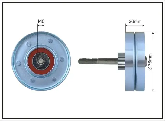 Ролик проміжний поліклинового ремня Volvo 850/S70/80 I/V70 I/II 2.5D 08.95-07.06 76x8x26 CAFFARO 16420 (фото 1)
