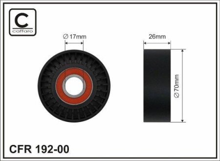 Ролик натяжного механізму поліклинового ремня BMW 3 E36/E46/Z3 E36 1.6-1.9 09.93-07.06 70x17x26 CAFFARO 19200