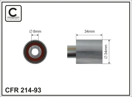 Ролик проміжний ремня ГРМ Subaru Forester/Impreza/Legacy I 2.0 05.92-09.02 31x8x34 CAFFARO 21493
