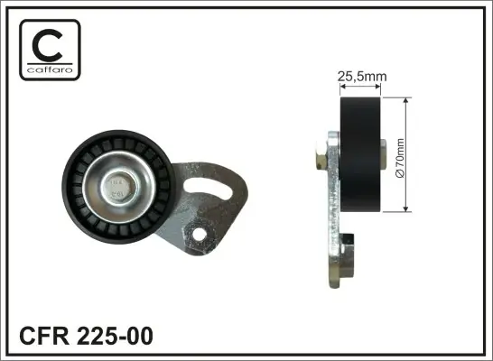 Ролик проміжний поліклинового ремня BMW 3 E36/5 E39/7 E38, Rover 75 1.7D/2.0D/2.5D 01.95-05.05 70x6x25 CAFFARO 22500 (фото 1)