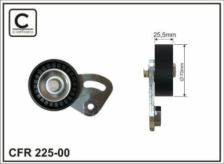 Ролик проміжний поліклинового ремня BMW 3 E36/5 E39/7 E38, Rover 75 1.7D/2.0D/2.5D 01.95-05.05 70x6x25 CAFFARO 22500