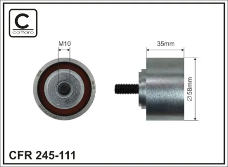 Ролик проміжний ремня ГРМ Chrysler PT Cruiser/Sebring/Stratus/Voyager III/IV, Dodge Caravan/Stratus, Jeep Cherokee/Wrangler II 2.4 01.95-12.10 58x10x35 CAFFARO 245111