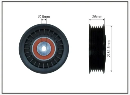 Ролик натяжного механізму поліклинового ремня VW Crafter 30-35/30-50 2.5D 04.06-05.13 76x8x23 CAFFARO 27622