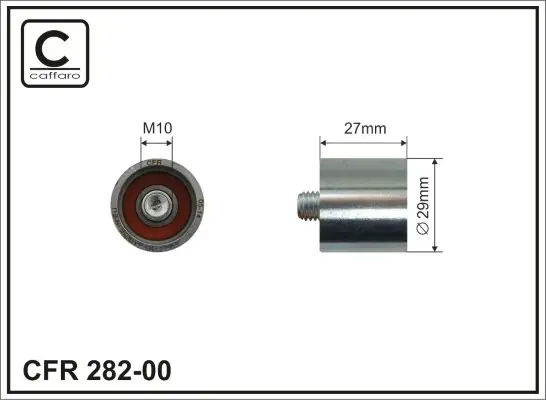 Ролик натяжного механізму ремня ГРМ Audi A4 2.0FSI 02-04 29x10x29 CAFFARO 28200 (фото 1)