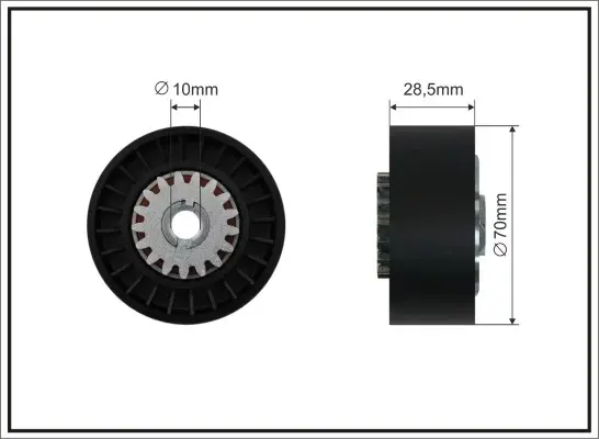 Ролик паска приводного Peugeot 206/Partnet, Citroen XSara/Berlingo 1.4 (70x10x28) CAFFARO 34068 (фото 1)
