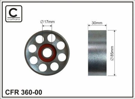 Ролик натяжного механізму поліклинового ремня Land Rover Defender/Discovery I, Range Rover II 4.0/4.6 09.93-03.02 04 85x17x30 CAFFARO 36000