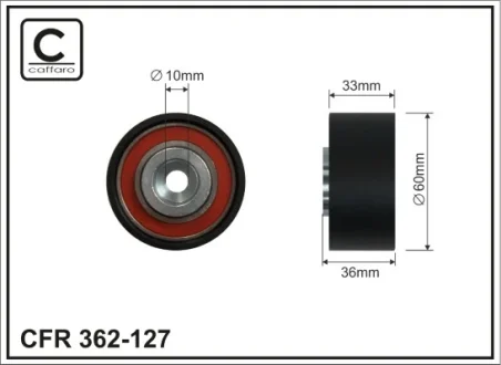 Ролик проміжний ремня ГРМ Ford Probe II, Mazda 323 F V/626 IV/MX-3/MX-6/Xedos 6/9 1.8-2.5 01.92-09.02 60x10x33 CAFFARO 362127