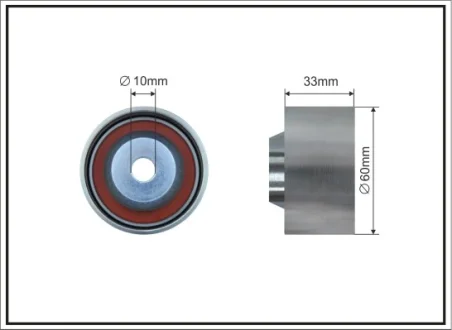 Ролик ГРM O60 HYUNDAI Santa Fe 2.0-2.4 00-06, KIA Sorento 2.4 02-11, MITSUBISHI Lancer 2.0 -13, L200 2.0-2.4 96-11, MD156604, SMD156604, MD192731, MD121993, 121993, 24810-38001, 24810-33021, 24810-33024 CAFFARO 373131