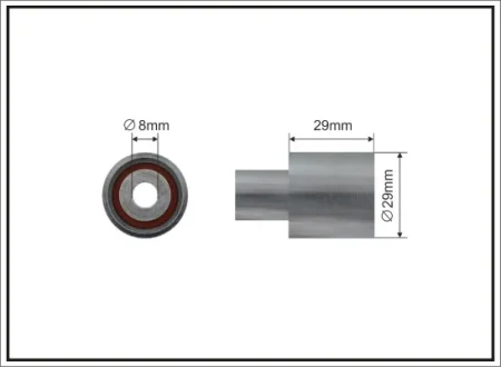 Ролик проміжний ремня ГРМ Audi A3, Seat Cordoba/Vario/Ibiza II/Inca/Leon/Toledo II, Skoda Octavia I, VW Bora/Caddy II/Golf IV/New Beetle/Polo 1.9D 02.93-03.10 29x8x29 CAFFARO 387135