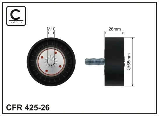 Ролик проміжний ремня ГРМ Chevrolet Captiva/Cruze/Epica/Lacetti/Nubira, Opel Antara 2.0D 01.05- 65x10x26 CAFFARO 425-26 (фото 1)