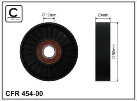Ролик натяжного механізму поліклинового ремня Saab 9-3/9-5 2.0-3.0 09.97-12.09 90x17x23 CAFFARO 45400