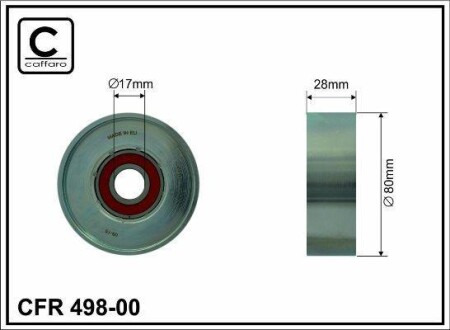 Ролик CFR 80X17X28 CAFFARO 498-00