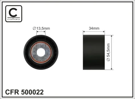 Ролик проміжний поліклинового ремня Mercedes G W463/GL X164/M W164/R W251/V251/S W221 3.0D 07.05- 55x13,5x34 CAFFARO 500022