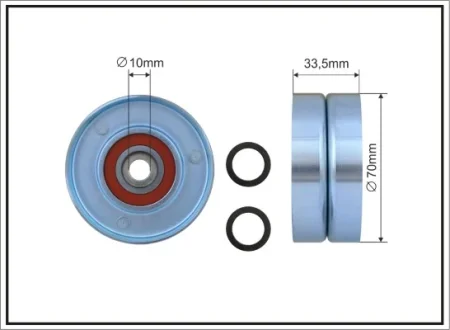 Ролик натяжного механізму поліклинового ремня Toyota 4 Runner/FJ Cruiser/Land Cruiser Prado/Tacoma 4.0 08.02- 70x10x33,5 CAFFARO 500072