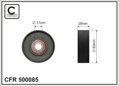 Ролик натяжний генератора Nissan Primera(P12)02-08 Teana, X-Trail 02-13 CAFFARO 500085 (фото 1)