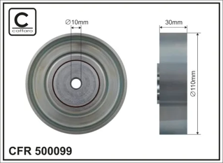 Ролик натяжного механізму поліклинового ремня Mitsubishi Galant VI 2.5 09.96-10.04 110x10x30 CAFFARO 500099