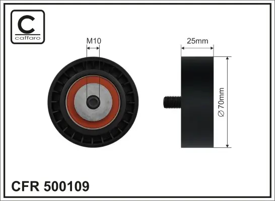 Ролик натяжного механізму поліклинового ремня BMW 3 E36/5 E34 1.6-1.9 01.92-08.00 70x10x25 CAFFARO 500109 (фото 1)