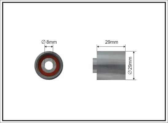 Ролик проміжний ремня ГРМ Audi A1/A3/A4/A6/TT, Seat Altea/XL/Exeo/ST/Leon/Toledo III, Skoda Octavia II, VW Eos/Golf Plus/V/VI/Jetta III/Passat 2.0 07.02- 29x8x29 CAFFARO 500117 (фото 1)