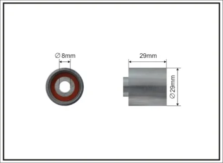 Ролик проміжний ремня ГРМ Audi A1/A3/A4/A6/TT, Seat Altea/XL/Exeo/ST/Leon/Toledo III, Skoda Octavia II, VW Eos/Golf Plus/V/VI/Jetta III/Passat 2.0 07.02- 29x8x29 CAFFARO 500117