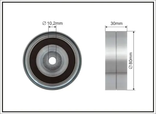 Ролик проміжний ремня ГРМ Audi A1/A3/A4/Allroad/A5/A6/Q3/Q5/TT, Seat Alhambra/Altea/XL/Exeo/ST/Ibiza IV/ST/Leon/Toledo IV 1.2D/1.6D/2.0D 05.03- 80x10x30 CAFFARO 500126 (фото 1)