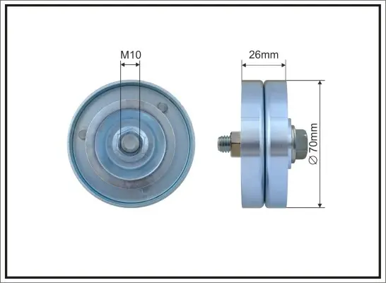 Ролик натяжного механізму поліклинового ремня BMW 3 E46/5 E39 2.0D 02.98-09.03 70x10x26 CAFFARO 500131 (фото 1)