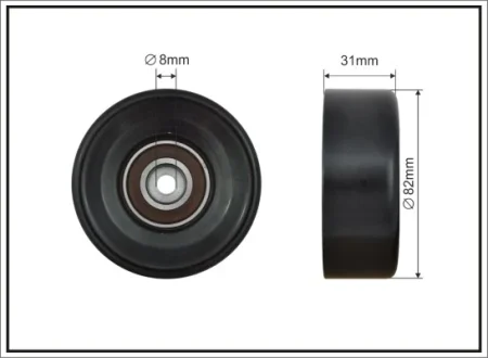 Ролик натяжного механізму поліклинового ремня Chevrolet Captiva/Malibu, Opel Antara/Astra J GTC/Insignia A/Country, Saab 9-3/9-3X/9-5 2.0/2.0ALK/2.4 01.08- 82x8x31 CAFFARO 500205