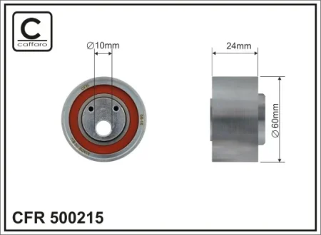 Ролик натяжного механізму ремня ГРМ Audi 100/A6 2.5D 01.90-12.97 60x10x24 CAFFARO 500215