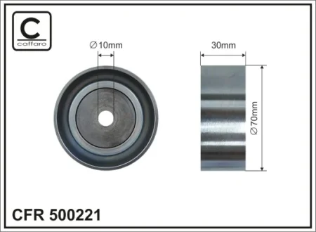 Ролик проміжний поліклинового ремня Fiat Fullback, Mitsubishi ASX/L 200/Triton/Lancer VIII/Outlander III/Pajero Sport III 1.8-2.4D 02.08- 70x10x3 CAFFARO 500221