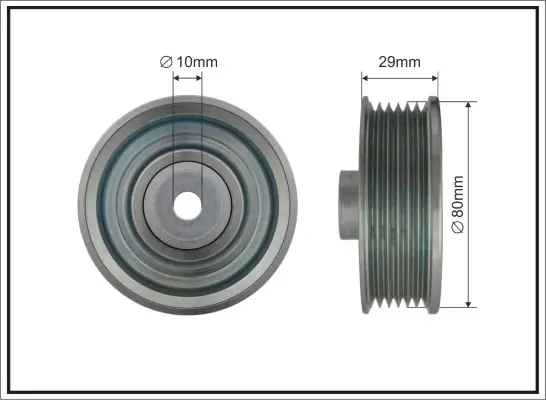 Ролик проміжний поліклинового ремня Lotus 2 Eleven/Elise/Exige, Toyota Auris/Avensis/Corolla/Verso/MR 2 III/Wish 1.4/1.6/1.8 10.99- 80x10x22 CAFFARO 500367 (фото 1)