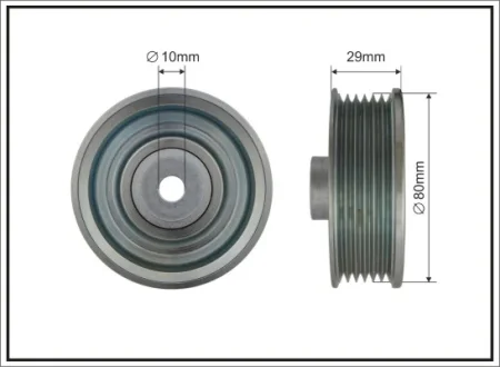 Ролик проміжний поліклинового ремня Lotus 2 Eleven/Elise/Exige, Toyota Auris/Avensis/Corolla/Verso/MR 2 III/Wish 1.4/1.6/1.8 10.99- 80x10x22 CAFFARO 500367