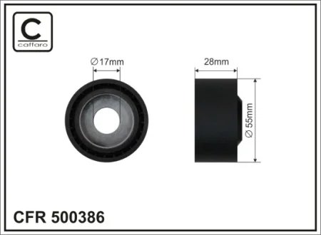 Ролик проміжний поліклинового ремня Audi A4/Allroad/A5/A6/Allroad/A7/Q7, VW Amarok 3.0D 05.14- 55x17x28 CAFFARO 500386