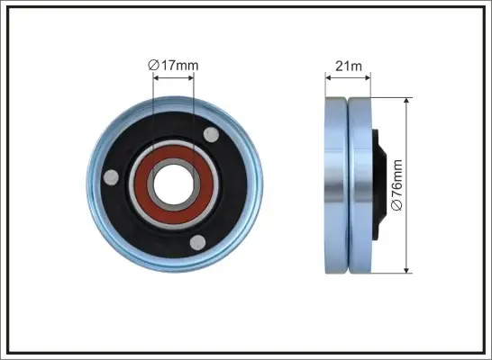 Ролик проміжний поліклинового ремня Audi A5/A6/Allroad/A8/Q7/R8/Spyder, VW Touareg 4.2/5.2 03.06-07.15 76x17x21 CAFFARO 500438 (фото 1)