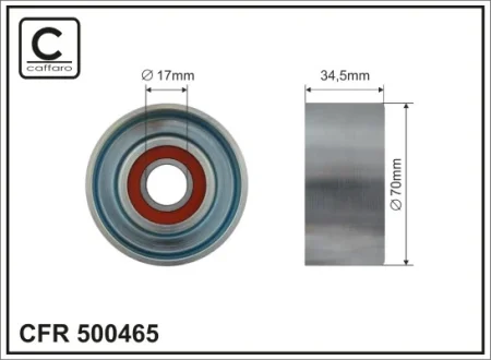 Ролик натяжного механізму поліклинового ремня Nissan Altima/Murano II/Teana II 2.5/3.5 10.06-09.14 70x17x34,5 CAFFARO 500465