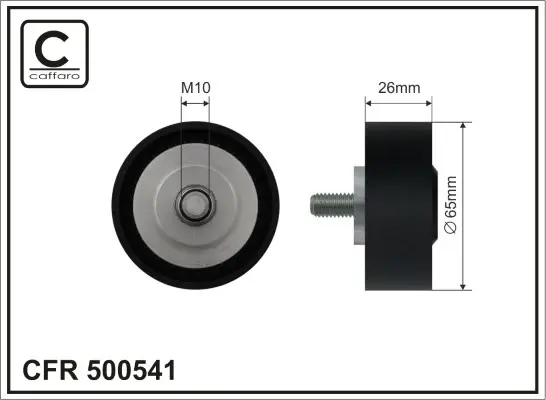 Ролик проміжний поліклинового ремня BMW 1 F20/F21/2 F45/2 Gran Tourer F46/X1 F48/X2 F39, Mini F55/F56/F57/Clubman F54/Countryman F60 1.2-2.0D 09.13- 65x10x26 CAFFARO 500541 (фото 1)