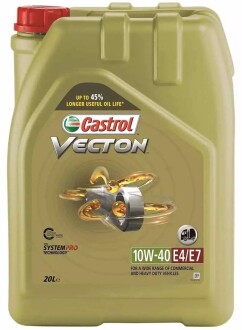 Масло моторное Vecton 10W-40 E4/E7 20л CASTROL 15BA40