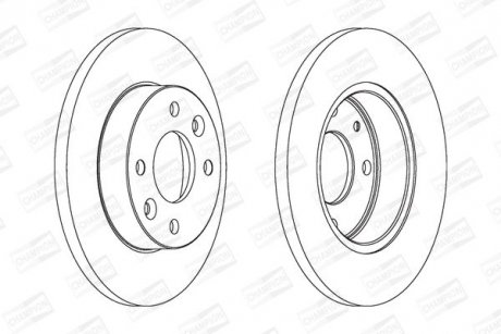 Диск тормозной (кратно 2 шт.) RENAULT SANDERO (08-), CLIO II (98-16), LOGAN I (04-) CHAMPION 561235CH