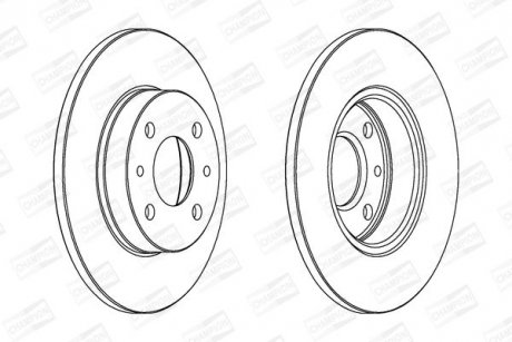 Диск тормозной передний/задний (кратно 2шт.) Fiat 500 (07-)/Ford Ka (08-16) CHAMPION 561380CH