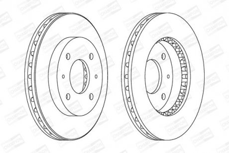 Диск гальмівний передній (кратно 2) Volvo S40, V40/Mitsubishi Carisma, Galant, Lancer (98-) CHAMPION 561926CH