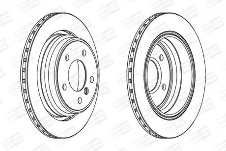 Диск тормозной задний (кратно 2шт.) BMW Series 5, (E39) (96-) CHAMPION 562036CH