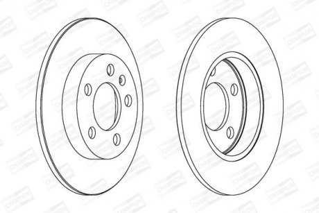 Диск гальмівний задній (кратно 2) Audi A3 Quattro (00-), Skoda Octavia (98-) CHAMPION 562177CH