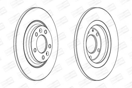 Диск гальмівний задній (кратно 2) Peugeot 407 (04-15) CHAMPION 562253CH
