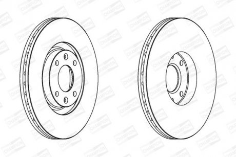 Диск гальмівний передній (кратно 2) Citroen C4 Grand Picasso I (UA_) (06-13), C4 I (LC_) (04-14) CHAMPION 562267CH