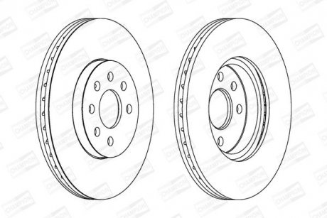 Диск тормозной передний (кратно 2шт.) OPEL ASTRA H (A04) 04-14, ASTRA H CLASSIC Hatchback (A04) 09- CHAMPION 562278CH