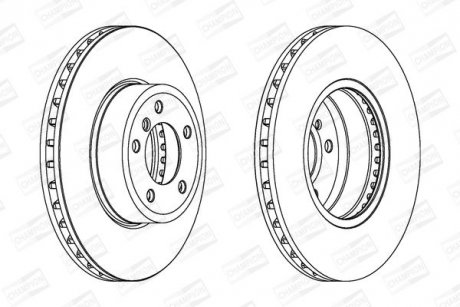 Диск гальмівний передній Bmw 5 (E60) (01-10), 5 Touring (E61) (04-10) CHAMPION 562397CH-1